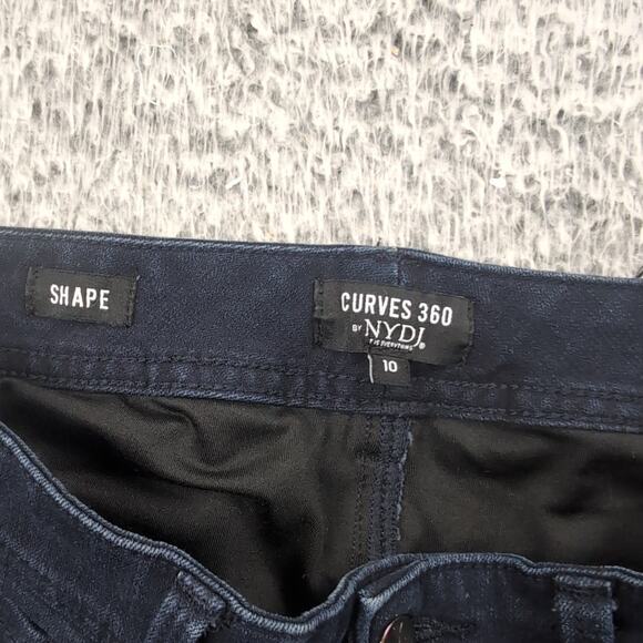 NYDJ Jeans Women 10 Blue Stretch Normcore High Rise Straight Shape Fit Denim - Picture 4 of 10